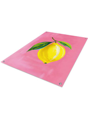 Orangewallz Outdoor-Kunstdruck "Lemon on Pink"