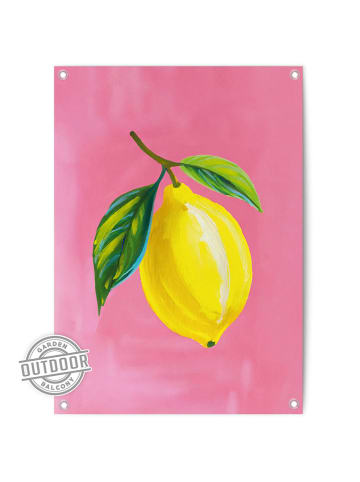 Orangewallz Outdoor-Kunstdruck "Lemon on Pink"