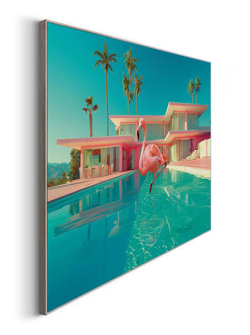 Orangewallz Druk artystyczny "Palm Spring Flamingo" w ramce