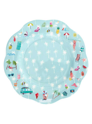Overbeck and Friends Speiseteller ''Beach Life'' in Hellblau - Ø 26 cm