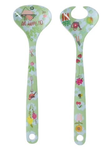 Overbeck and Friends Salatbesteck "Oh Happy Day" in Grün - (L)26,5 cm
