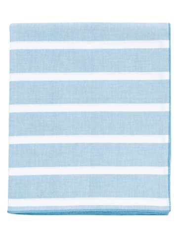 Overbeck and Friends Tischdecke "Elli" in Hellblau/ Weiß - (L)250 x (B)150 cm