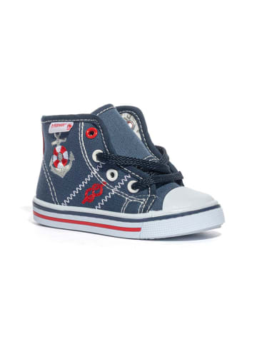 Primigi Leder-Sneakers "Funky" in Dunkelblau/ Rot