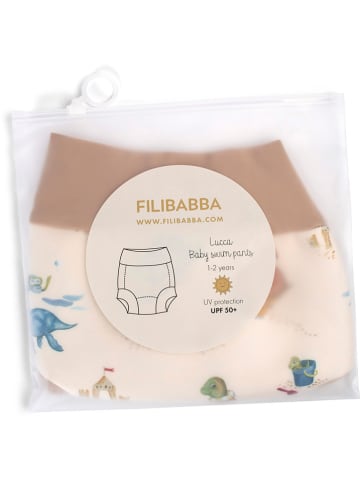 Filibabba Badehose "Lucca Dino Beach" in Weiß