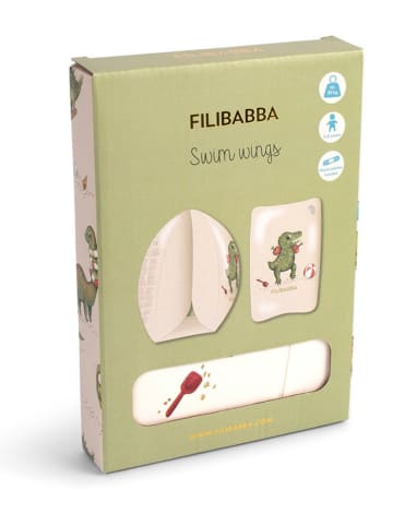 Filibabba Schwimmflügel "Alfie - Dino Beach" in Creme - ab 3 Jahren