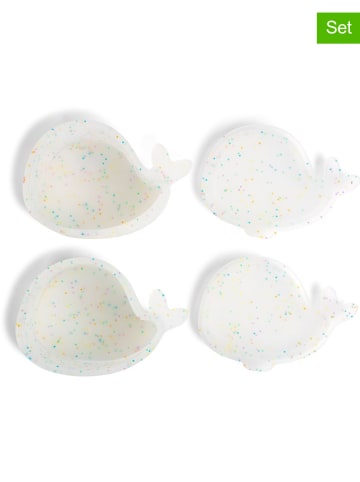 Filibabba 2-delige set: lunchboxen "Christian the Whale - Confetti" wit