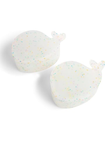 Filibabba Pojemniki (2 szt.) "Christian the Whale - Confetti" w kolorze białym na lunch