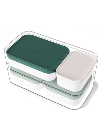 Monbento 10-delige lunchset "Leaves" wit/groen