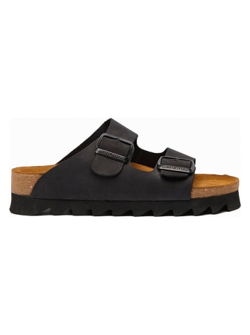 Comfortfusse Leder-Pantoletten "Troy" in Schwarz