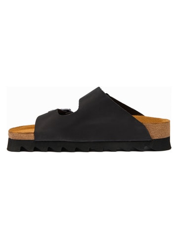 Comfortfusse  Leren slippers "Troy" zwart