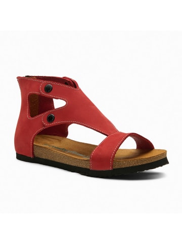 Comfortfusse Leder-Sandalen "Vera" in Rot