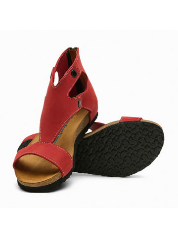 Comfortfusse Leder-Sandalen "Vera" in Rot