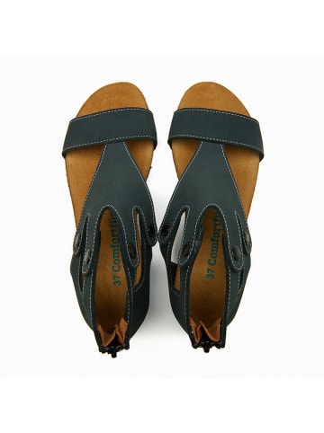 Comfortfusse Leder-Sandalen "Vera" in Dunkelblau