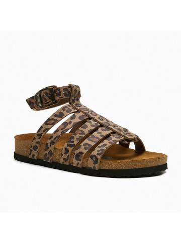 Comfortfusse Leder-Sandalen "Ares" in Hellbraun/ Schwarz