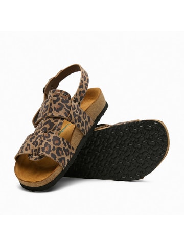 Comfortfusse Leder-Sandalen "Likya" in Hellbraun/ Schwarz