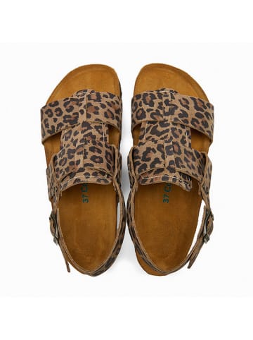 Comfortfusse Leder-Sandalen "Likya" in Hellbraun/ Schwarz