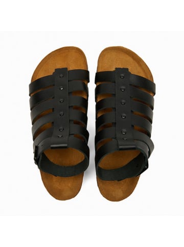Comfortfusse Leder-Sandalen "Ares" in Schwarz