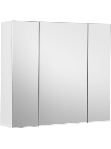 Songmics Szafka łazienkowa w kolorze białym z lustrem - 60 x 55 x 15 cm