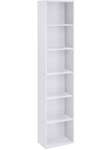 Songmics Bücherregal in Weiß - (B)40 x (H)178,5 x (T)24 cm