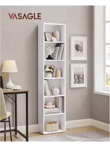 Songmics Bücherregal in Weiß - (B)40 x (H)178,5 x (T)24 cm