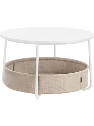 Songmics Couchtisch in Beige/ Weiß - (H)45 x Ø 75 cm
