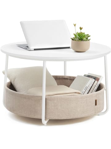 Songmics Salontafel beige/wit - (H)45 x Ø 75 cm