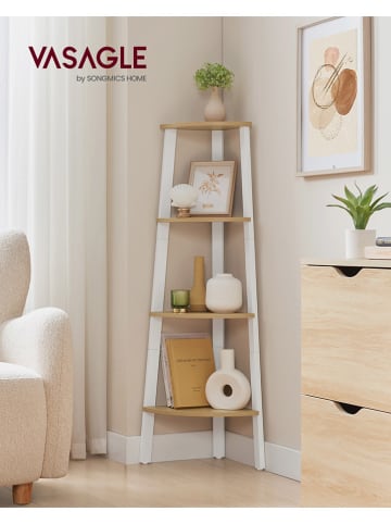 Songmics Boekenkast beige/wit - (B)33,4 x (H)124,5 x (D)33,4 cm