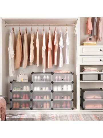 Songmics Schoenenkast transparant/antraciet - (B)43 x (H)173 x (D)31 cm