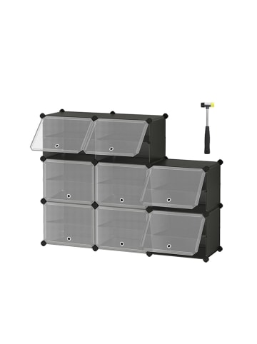 Songmics Schuhschrank in Schwarz - (B)122 x (H)82 x (T)32 cm