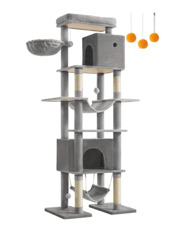 Songmics Katzenbaum in Grau - (B)78 x (H)201 x (T)48 cm
