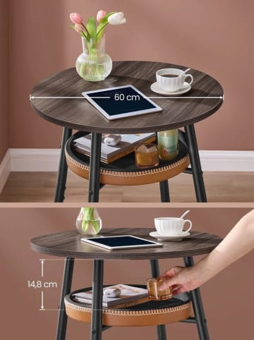 Songmics Beistelltisch in Schwarz/ Hellbraun - (H)91 x Ø 60 cm