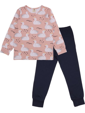 Walkiddy Pyjama in Rosa/ Dunkelblau