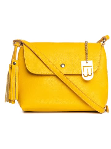Lucca Baldi Leder-Umhängetasche "Bagni" in Gelb - (B)25 x (H)17 x (T)7 cm