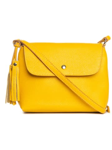Lucca Baldi Leder-Umhängetasche "Bagni" in Gelb - (B)25 x (H)17 x (T)7 cm