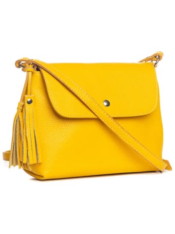 Lucca Baldi Leder-Umhängetasche "Bagni" in Gelb - (B)25 x (H)17 x (T)7 cm