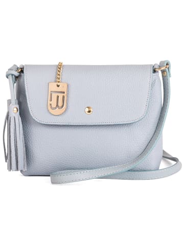 Lucca Baldi Leder-Umhängetasche "Bagni" in Hellblau - (B)25 x (H)17 x (T)7 cm