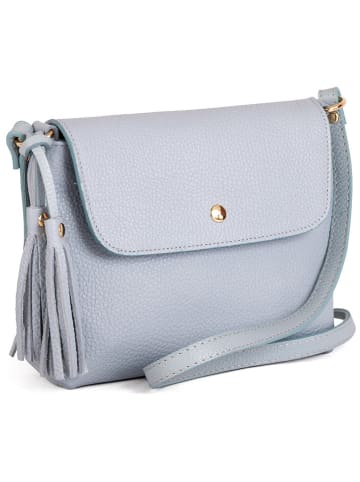 Lucca Baldi Leder-Umhängetasche "Bagni" in Hellblau - (B)25 x (H)17 x (T)7 cm