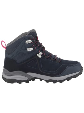 Jack Wolfskin Leder-Trekkingschuhe "SUNSET HIKE TEXAPORE MID" in Dunkelblau/ Grau/ Pink