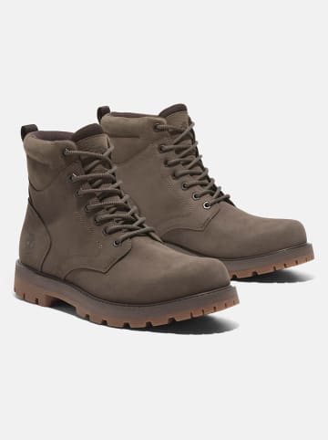 Timberland Skórzane botki "Britton Road Mid Lace Up" w kolorze khaki