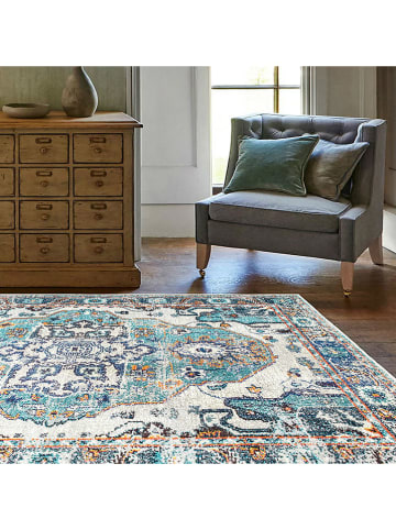 Conceptum Hypnose Kurzflor-Teppich ''Kece-Fr27'' in Hellblau/ Beige/ Blau