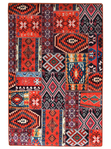 Conceptum Hypnose Kurzflor-Teppich ''Patcwork Djt'' in Rot/ Bunt