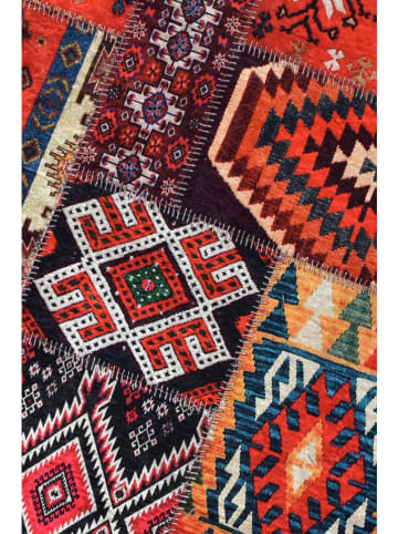 Conceptum Hypnose Kurzflor-Teppich ''Patcwork Djt'' in Rot/ Bunt