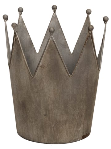 POSIWIO Pflanzkübel ''Krone'' in Grau - (H)23,5 x Ø 23 cm