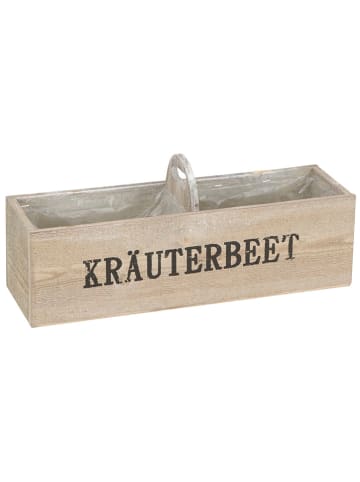 POSIWIO Pflanzkasten ''Kräuterbeet'' in Beige - (B)42 x (H)12 x (T)13 cm