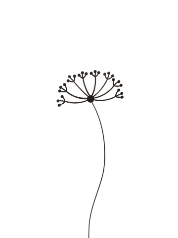 POSIWIO Gartenstecker ''Dolde'' in Schwarz - (L)77 x (B)26 cm