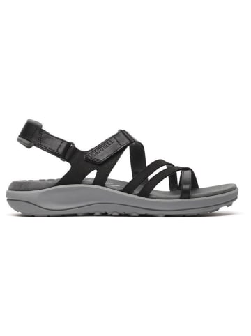 Merrell Leder-Sandalen "Harbor Backstrap" in Schwarz/ Grau