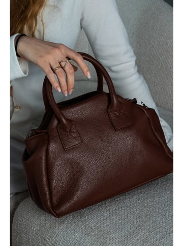Victor & Hugo Paris Leder-Henkeltasche "Milena" in Hellbraun - (B)38 x (H)20 x (T)12 cm