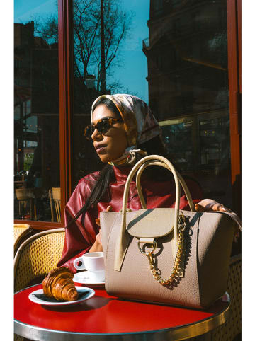 Victor & Hugo Paris Leren handtas "Soli" beige - (B)40 x (H)20 x (D)11 cm