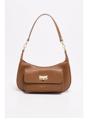 Victor & Hugo Paris Leder-Schultertasche "Sei" in Hellbraun - (B)25 x (H)30 x (T)15 cm