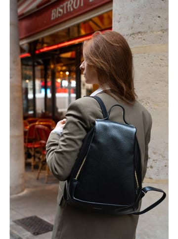 Victor & Hugo Paris Leder-Rucksack "Sadie" in Schwarz - (B)25 x (H)45 x (T)5 cm